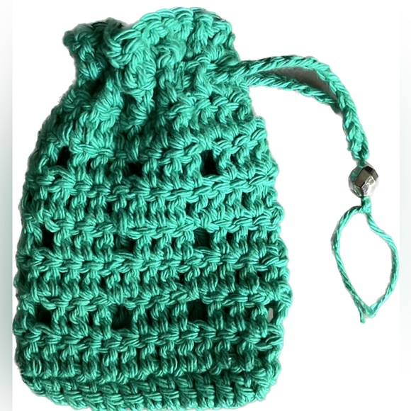 Soap Saver Bag + Washcloth Bath Set - Hand Crafted Crochet - 100% Cotton - Picture 3 of 7